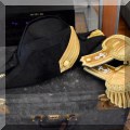C13. US Navy bicorne hat and epaulets. 
